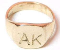 In God We Trust Brass Initial Ring