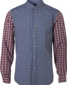 Blue and Red Contrast Check Shirt...