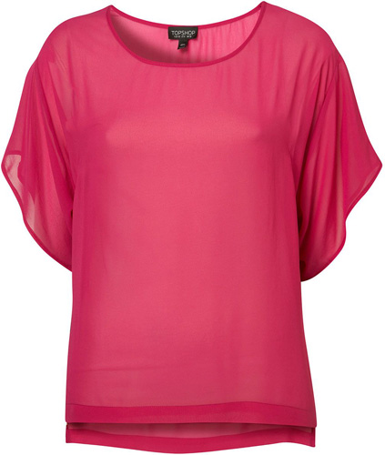 Topshop Oversize Zip Side Tee