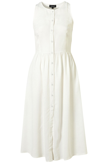 White Midi Dress - Topshop Button Front Midi Dress