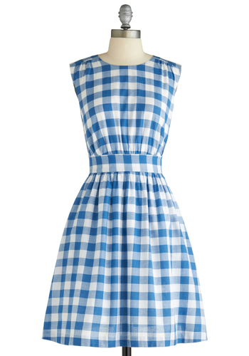 Emily and Fin Blue Check Dress