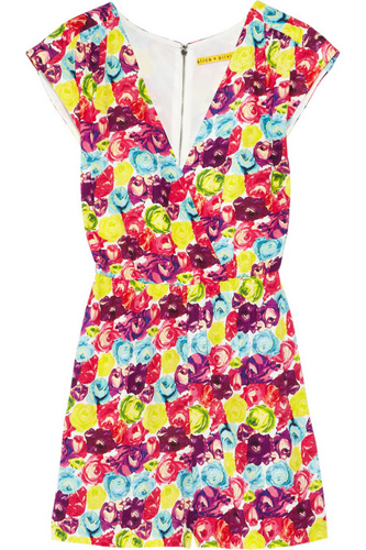 Alica + Olivia Floral-Print Playsuit