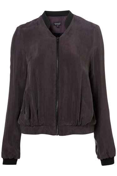 Topshop Cupro Bomber Jacket