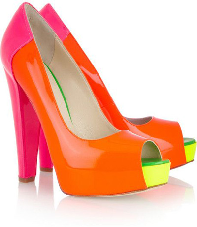 Brian Atwood | Alima Neon Patent-leather Pumps