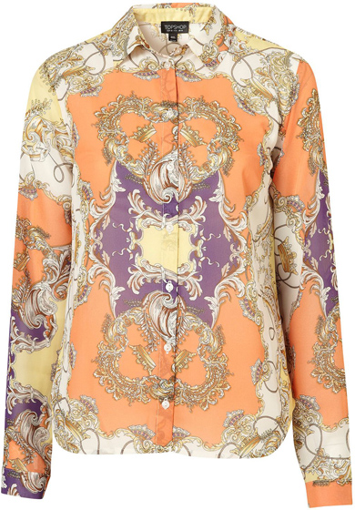 Topshop Scarf Print Shirt