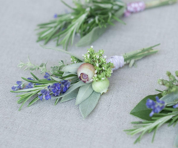 Herbal Wedding Boutonnieres