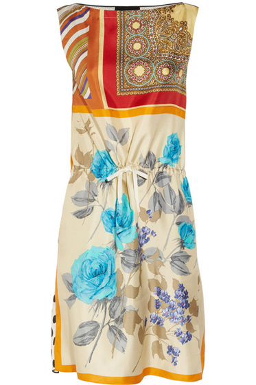 D&G Scarf Print Silk-Satin Dress