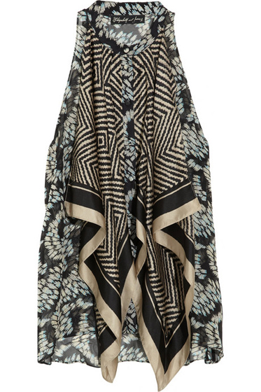 Elizabeth and James Scarf-Paneled Printed Top