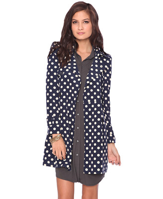 Forever 21 Satin Polka Dot Trench