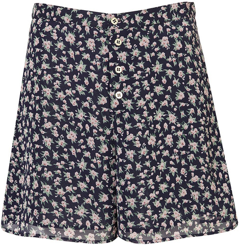 Topshop Floral Button through Short