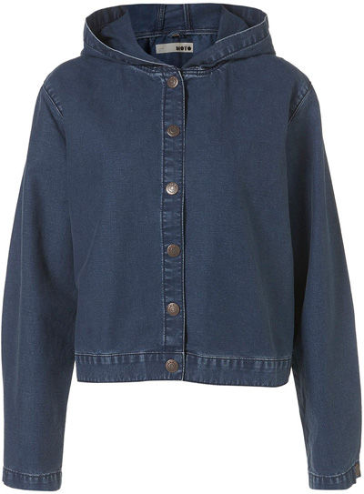 Topshop Moto Hooded Denim Jacket