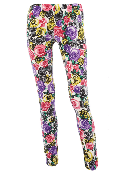 Dorothy Perkings White Floral Print Leggings