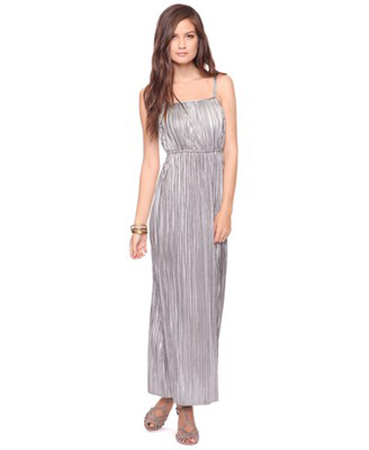 Forever21 Metallic Pleated Maxi Dress