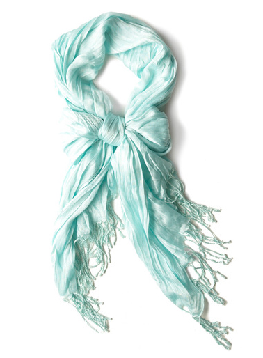 Crinkle in Time Scarf in Aqua