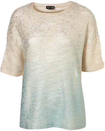 Topshop Dip Dye Foil Textured Sweat