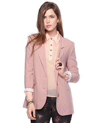 Forever21 Longline Woven Blazer