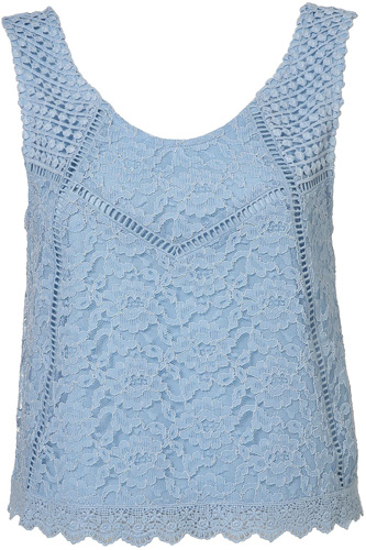 Topshop Lace Mix Sleeveless Shell