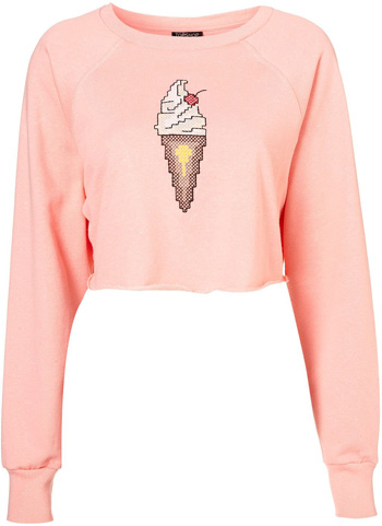 Topshop Ice Cream Crop Sweat