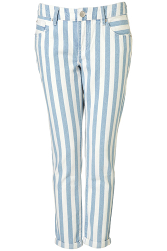 Topshop Moto Wide Striped Jeans