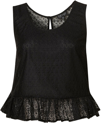 Topshop Lace Peplum Top