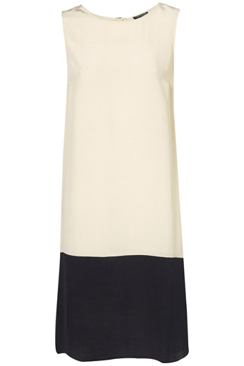 Topshop Two Tone Silk Midi Dress