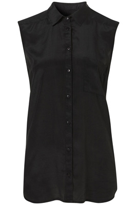 Sleeveless Silk Shirt