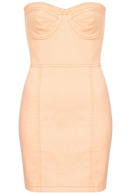 Topshop Denim Cupped Bandeau Dress