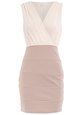 Dorothy Perkins Cream Block Bodycon Dress