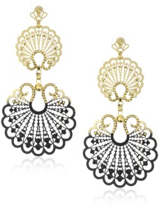 LK Designs Royal Night Two Part Bohemian Seashell Earrings