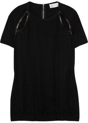 A.L.C. Snakeskin Trimmed Top