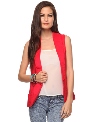 Longline Shawl Collar Vest