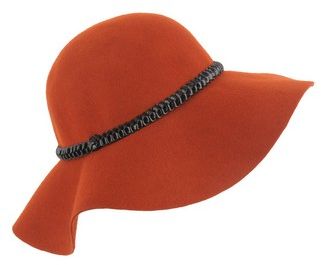 Leatherette Braid Wool Hat