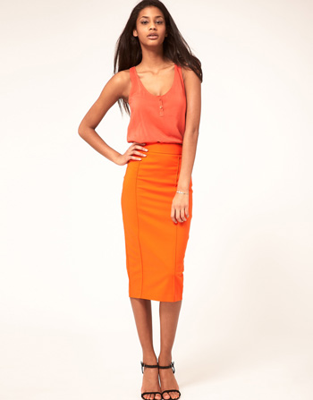 Longer Length Bodycon Pencil Skirt