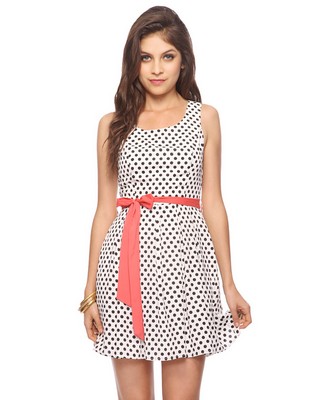 Polka Dot Dress with Sash