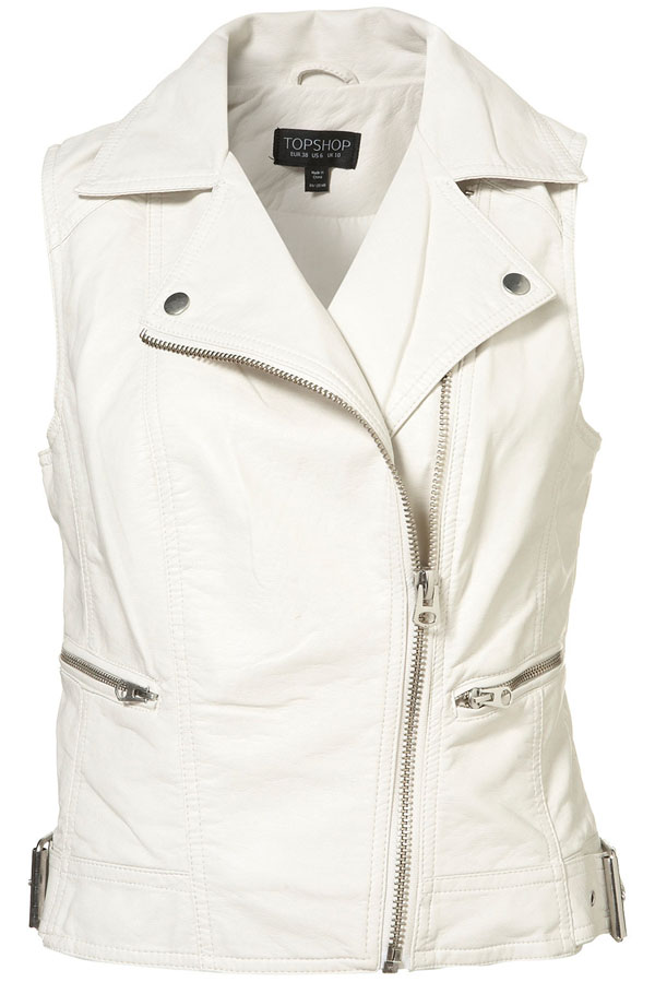 Sleeveless PU Biker