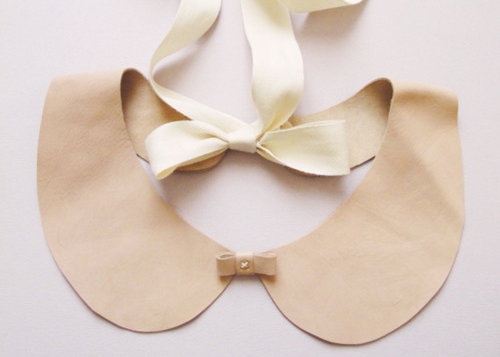 Leather Bow - 10+ Precious DIY Peter Pan Collar Necklaces