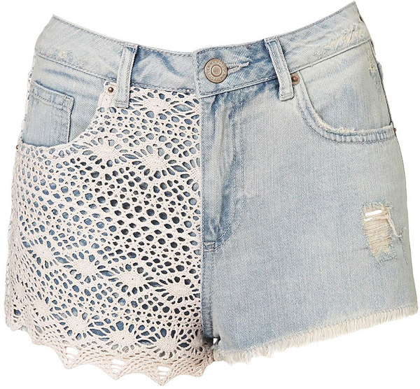 Moto Bleach Crochet Hotpants