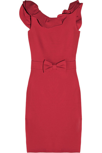 Red Valentino Ruffled Stretch-Crepe Dress