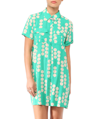 Polka Dot Shirtdress W/ Belt