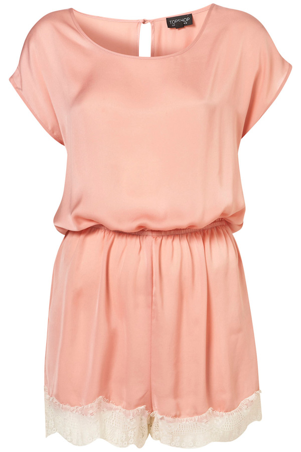 Blush Lace Trim Teddy