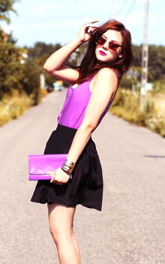 Purple + Black - 7 Most Fashionable Color Combinations for Fall…