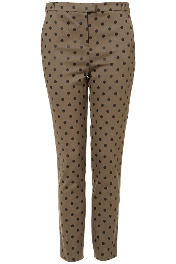 Khaki Flock Spot Trousers