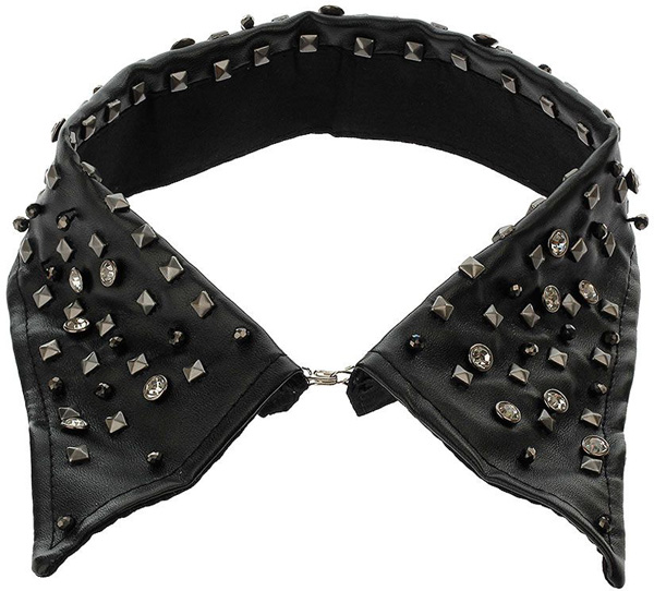 Leather Look Stud Collar