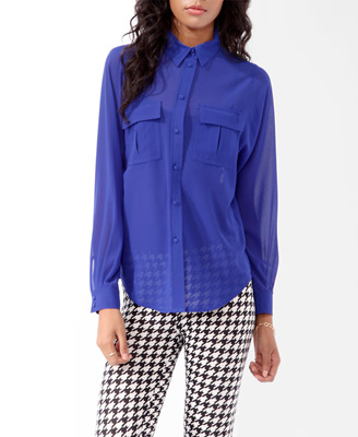 Sheer Pocket Button up