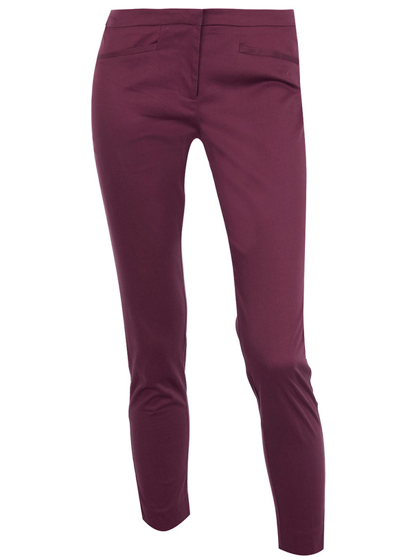 Wine Cotton Ankle Skinny