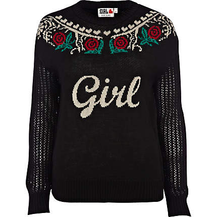 River Island Chelsea Girl Print Sweater