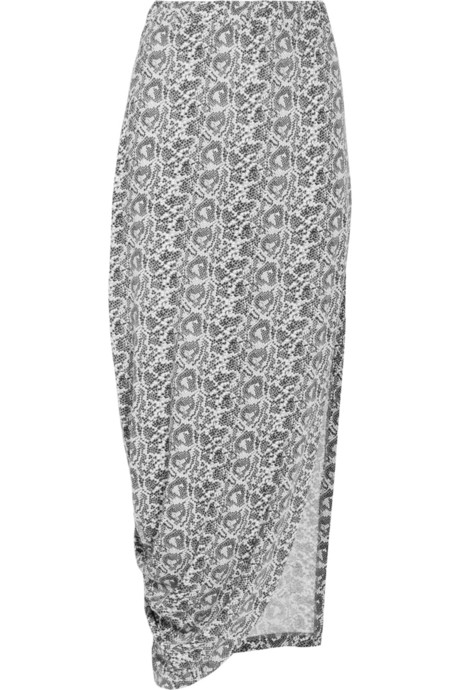 Thakoon Addition Carbon Copy Print Jersey Maxi Skirt