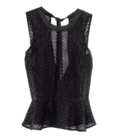 H&M Black Peplum Top