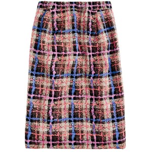 Checkered Pattern Pencil Skirt