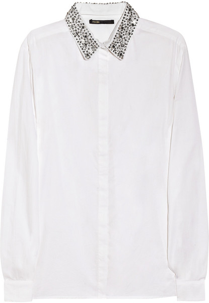 Embellished Collar Button up Top